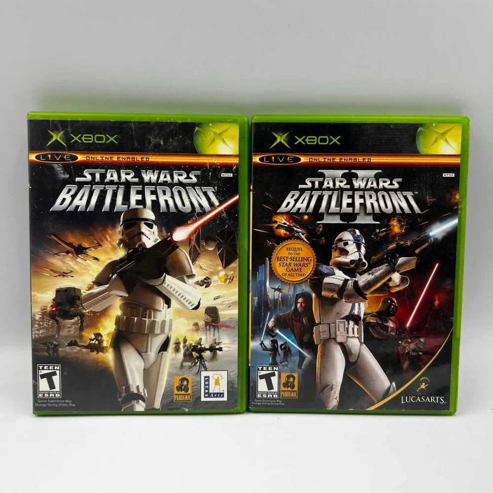 Star Wars Battlefront 1 & 2 Original Xbox Bundle CIB LucasArts Pandemic Games